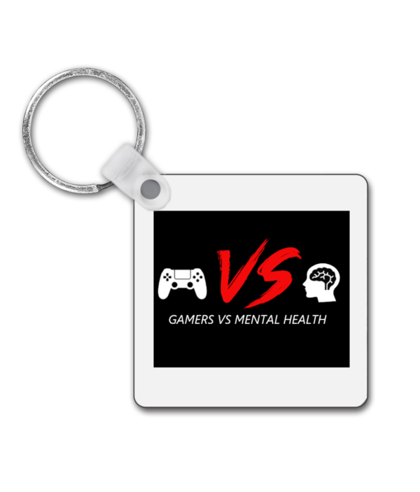 Square Keyring Gamers Vs Mental Health Logo Symbols V3