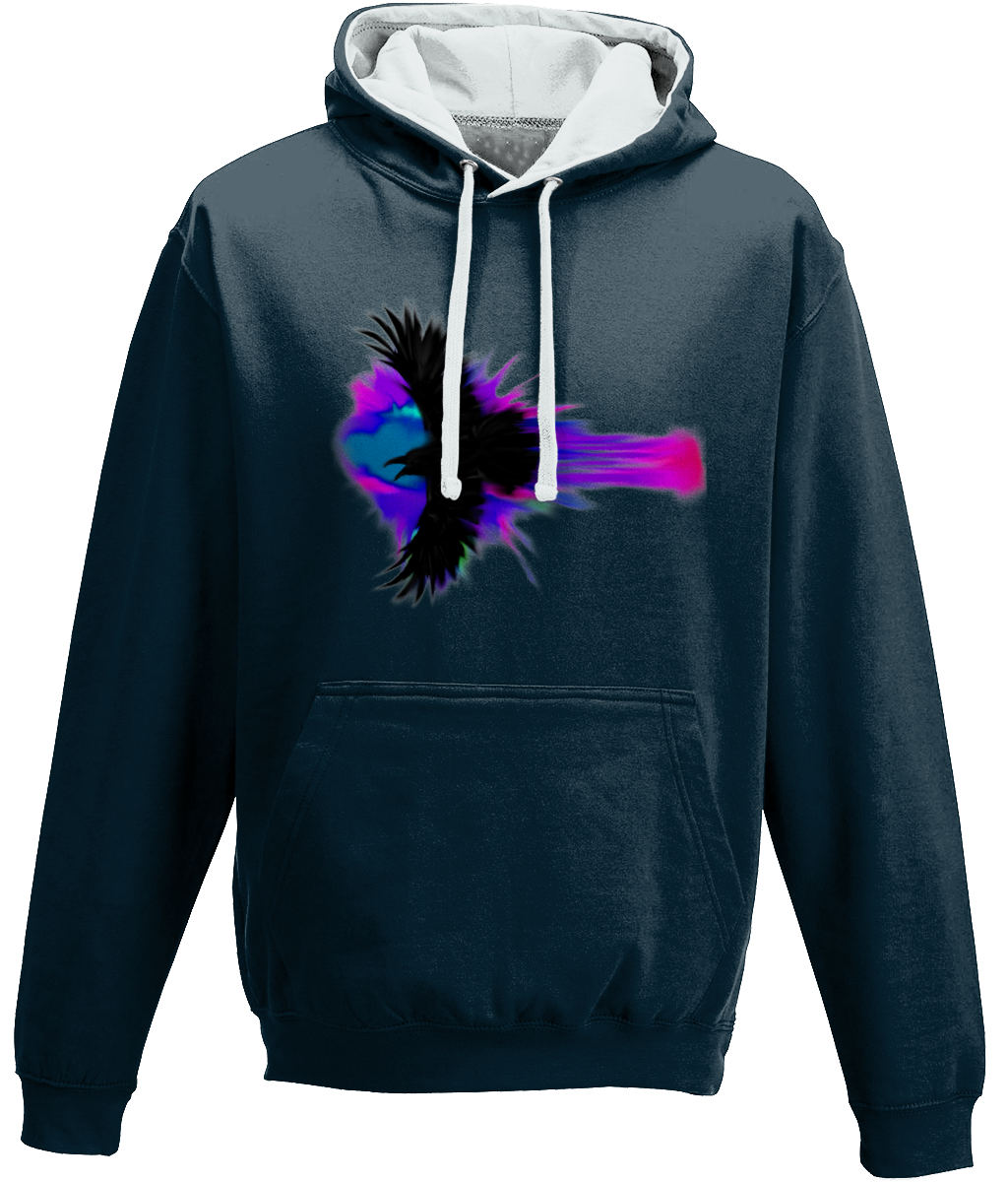 Mens Raven with Colour hoodie