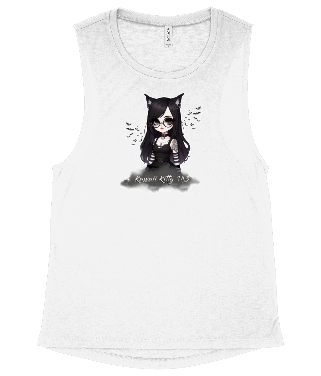 Women’s Kawaii Kitty 143 Bella Flowy Scoop Tank Top