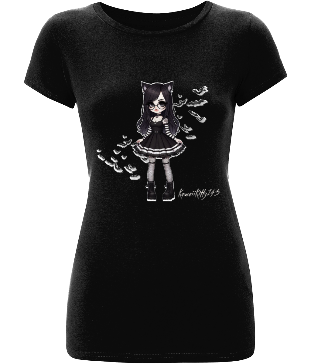 Women’s Slim-Fit KawaiiKitty143 Portrait Jersey T-Shirt