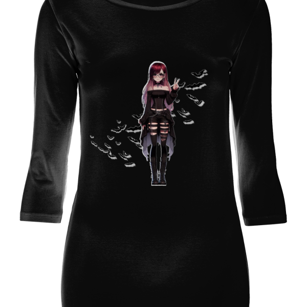 Women’s Raven_The_Shieldmaiden 3/4 Sleeve Stretch T-Shirt